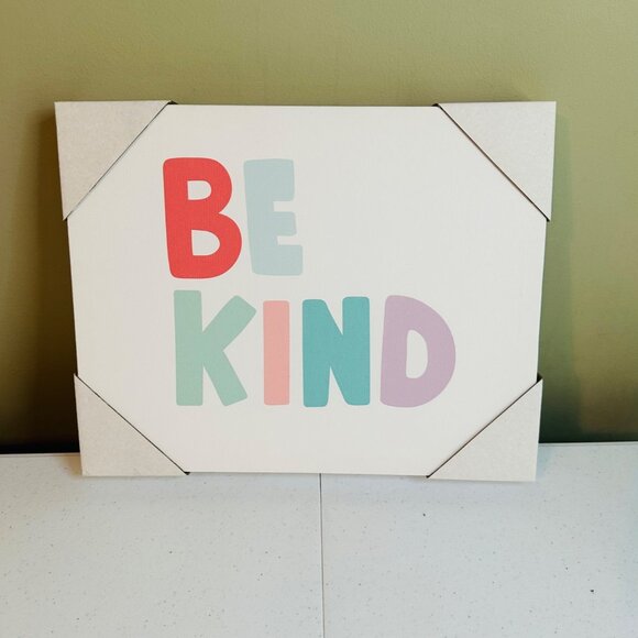 Be Kind Inspirational Wrapped Canvas Wall Art Print - Picture 1 of 9